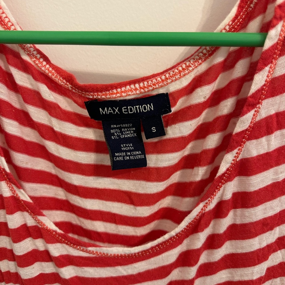 Max Edition Red and White Striped Knit Dress - Picture 2 of 2